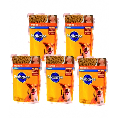 Combo Pedigree Sachê Cães Adultos Frango 100g - 5 unidades Combo Pedigree Sachê Cães Adultos Frango 100g - 5 unidades